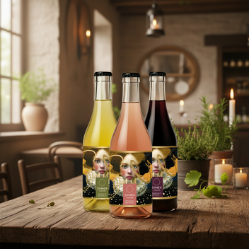 Verjus-Flaschen von Sonnen in Weiss, Rosé und Rot