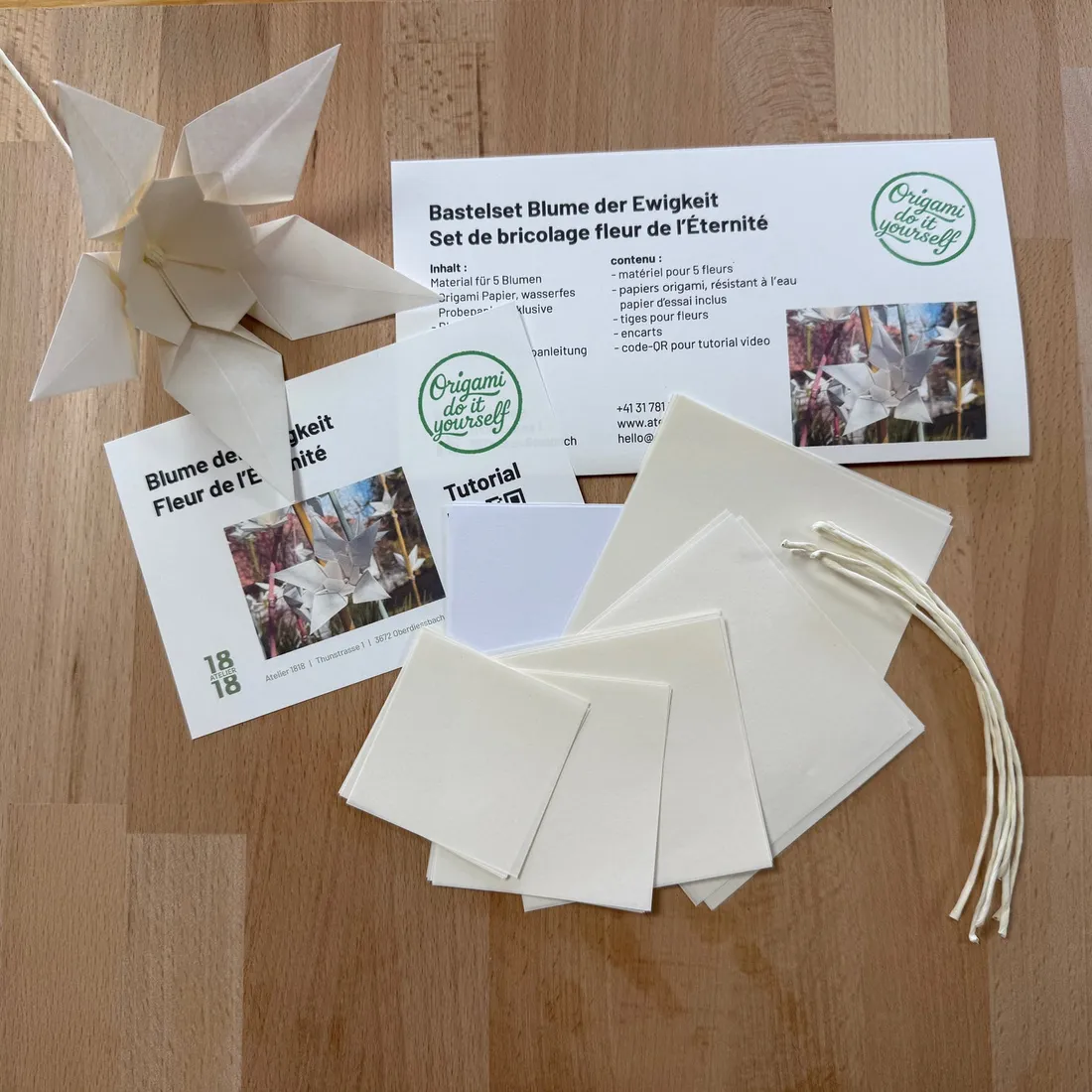 Bastelset Origami Blume der Ewigkeit "Osterbrunnen 26", Ansicht 2