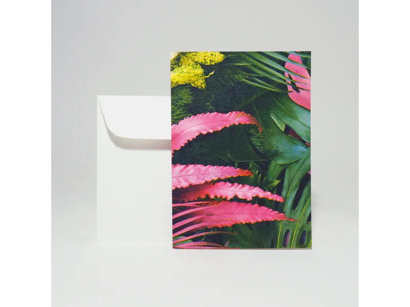 Design-Grusskarte A6 Dschungel / jungle pink