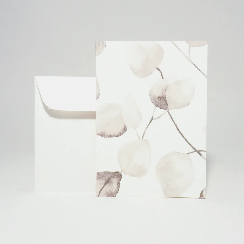 Design-Grusskarte A6 Blättern / feuilles grey