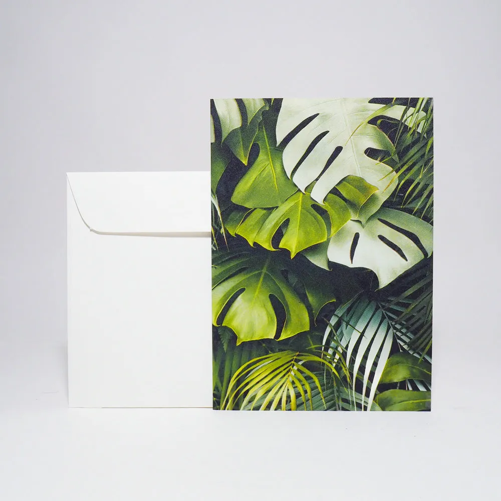 Design-Grusskarte A7 Dschungel / jungle green