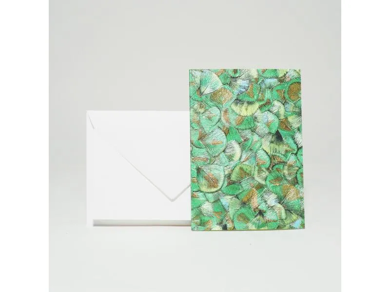 Design-Grusskarte A7 Glööckler Plume green