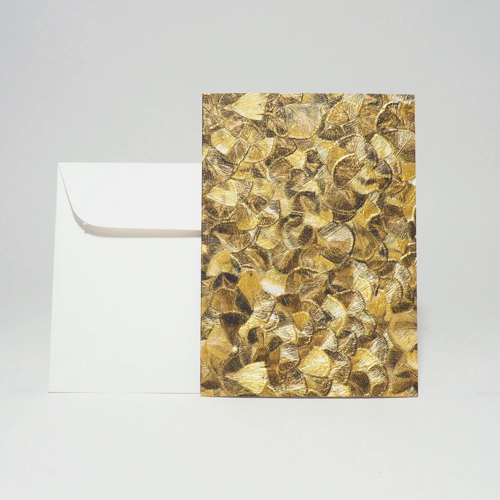 Design-Grusskarte A6 Glööckler Plume gold