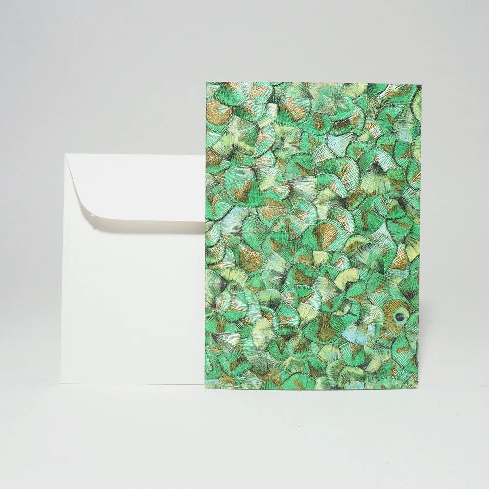 Design-Grusskarte A6 Glööckler Plume green