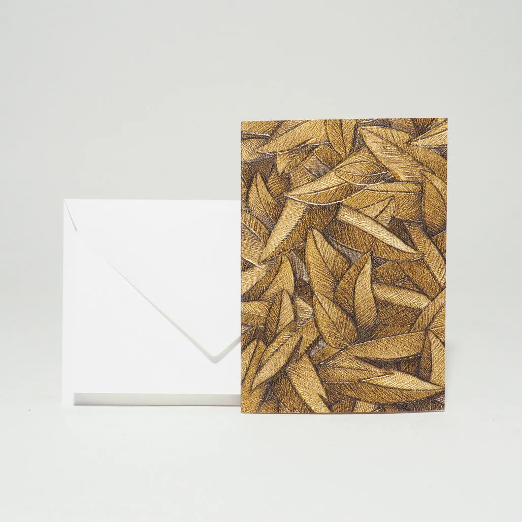Design-Grusskarte A7 Glööckler Floral gold