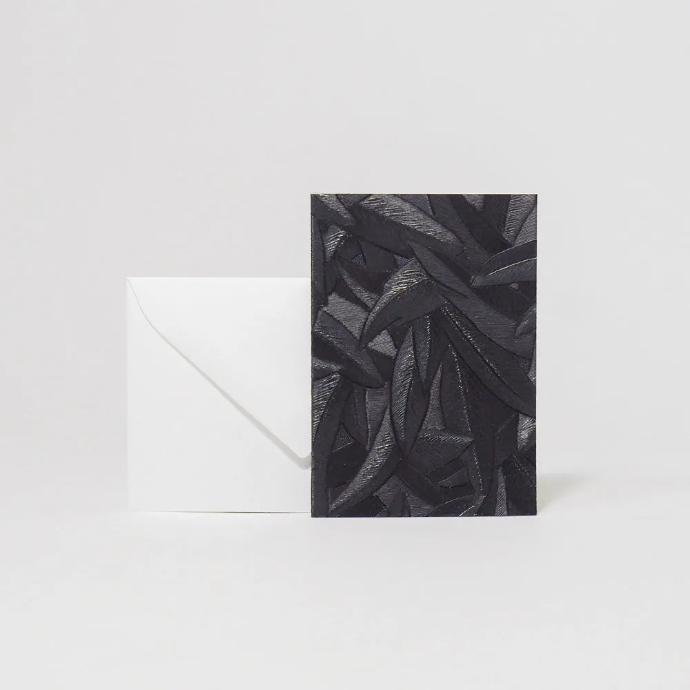 Design-Grusskarte A7 Glööckler Floral schwarz