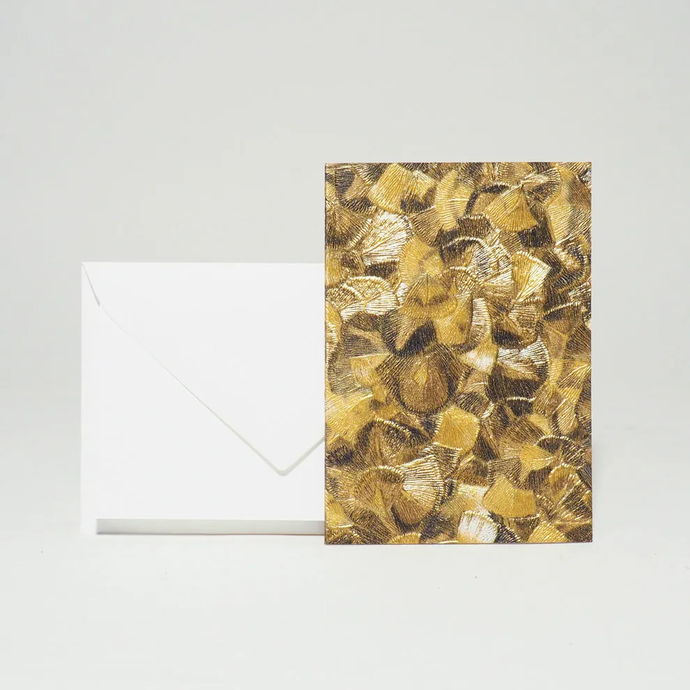 Design-Grusskarte A7 Glööckler Plume gold